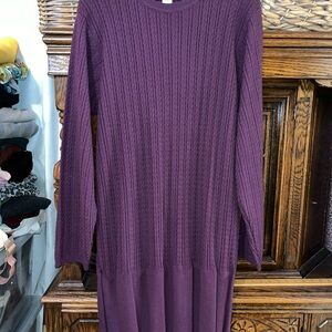 Coldwater Creek Rich Purple Long Sleeve sweater Dress